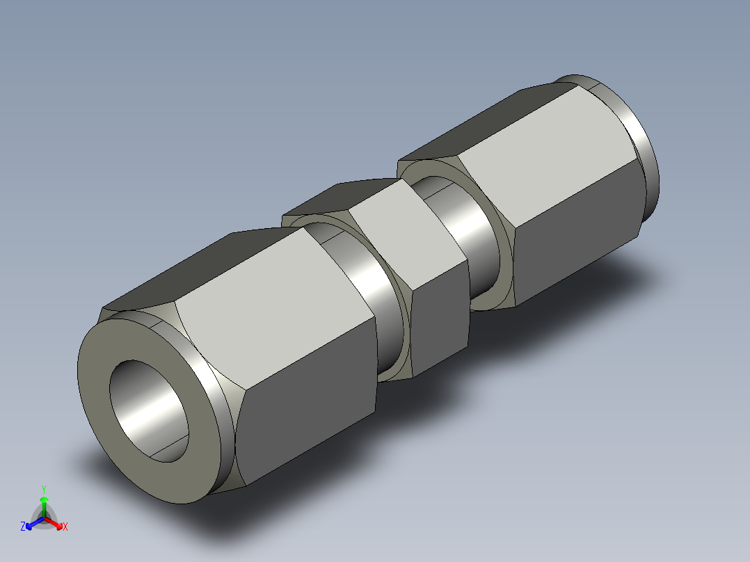 卡套式工业通用硬管接头6-4_hbu-s主视图