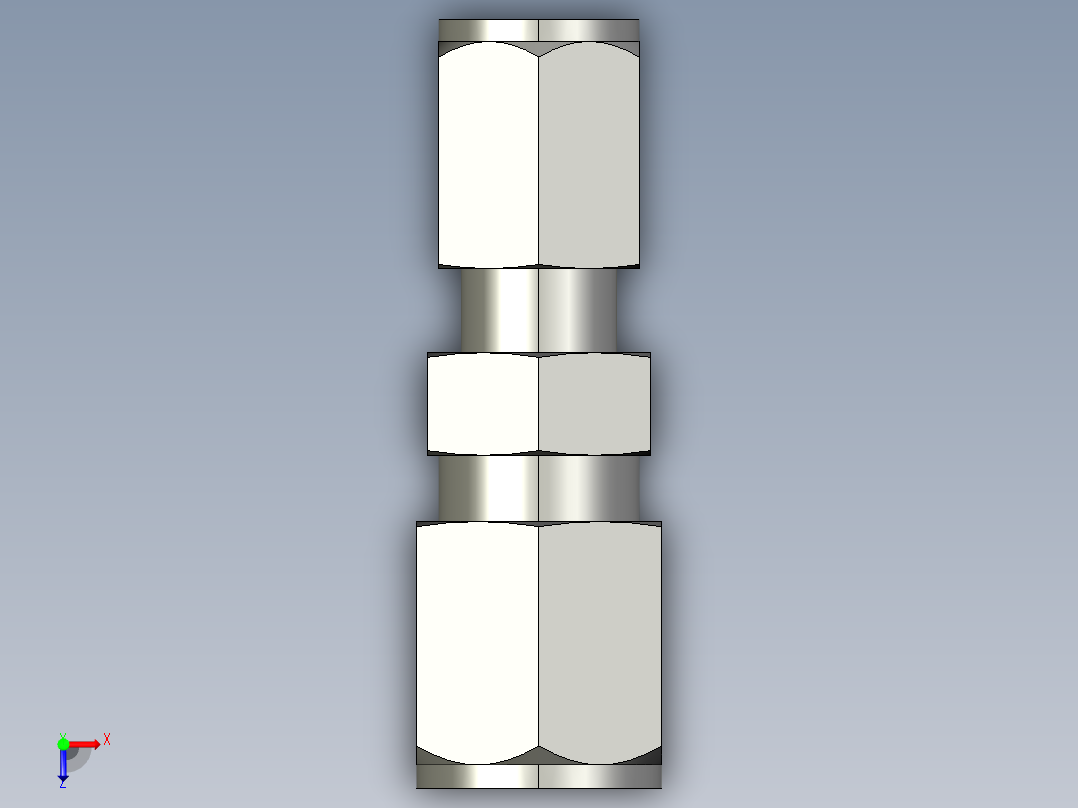 卡套式工业通用硬管接头6-4_hbu-s俯视图