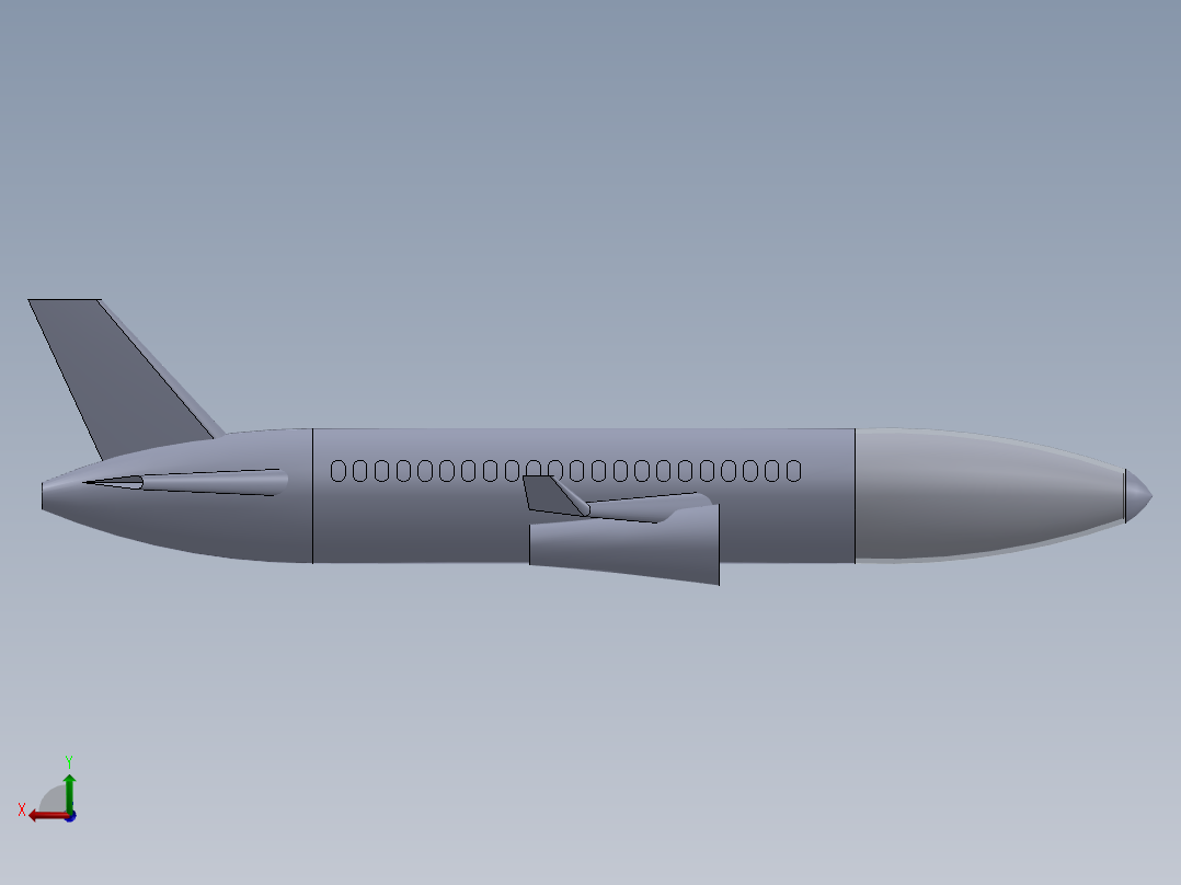 简易飞机模型后视图