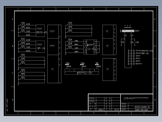 220kVII,III母联示意图及电流电压回路(B066-500-0601)