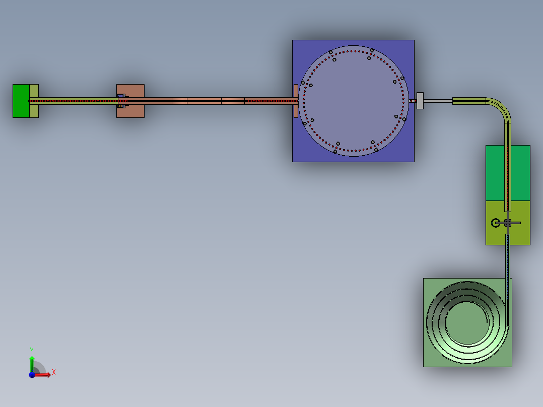 指甲油毛刷生产流水线前视图