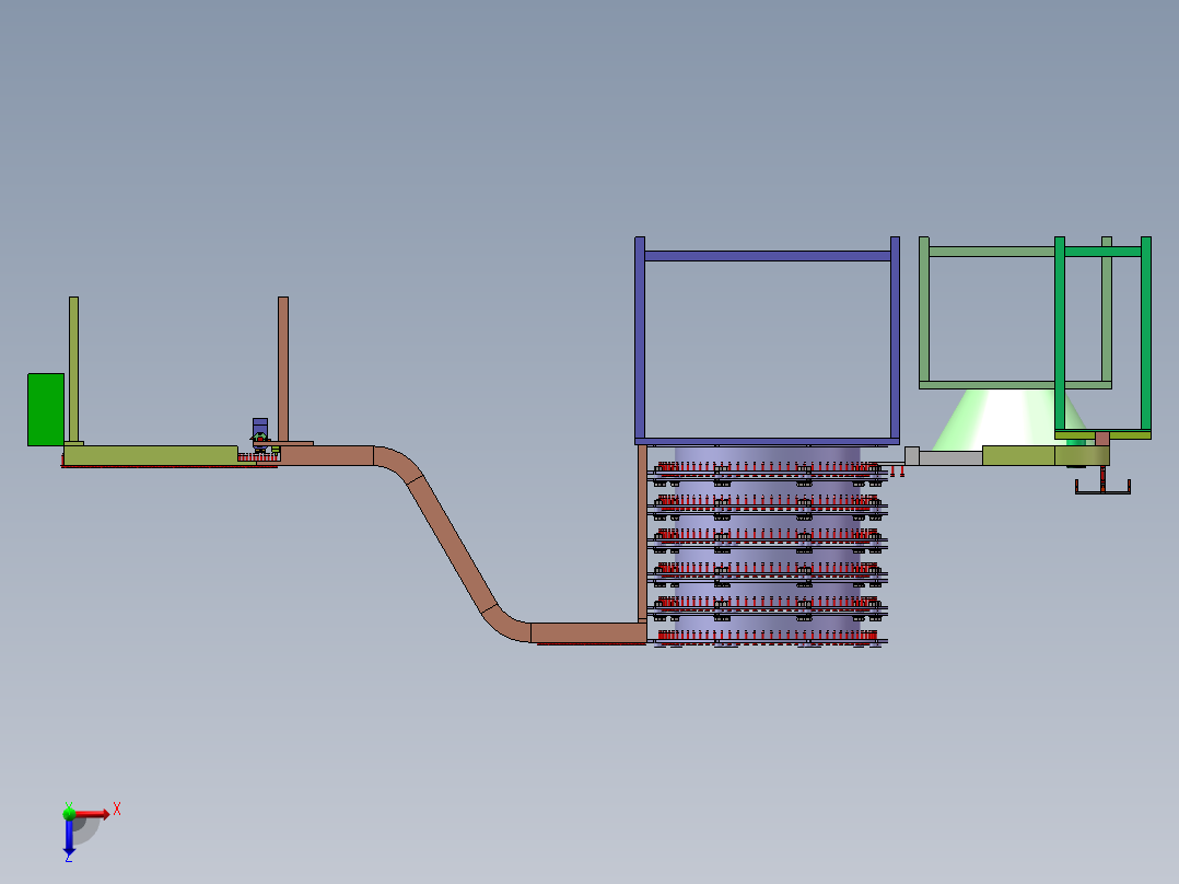指甲油毛刷生产流水线俯视图