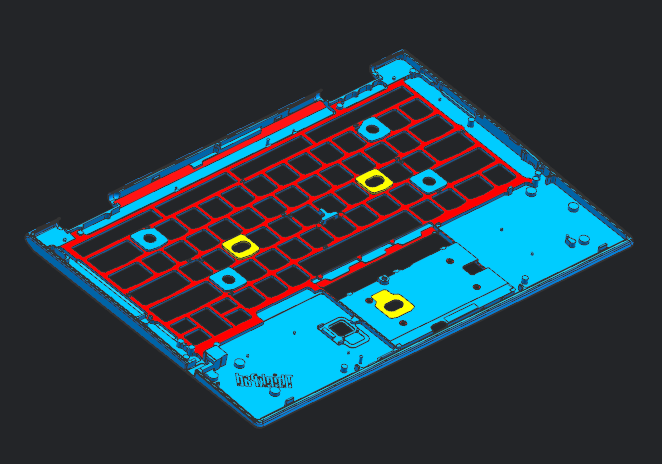 笔记本C壳铣内侧键盘框落料UG程序模型
