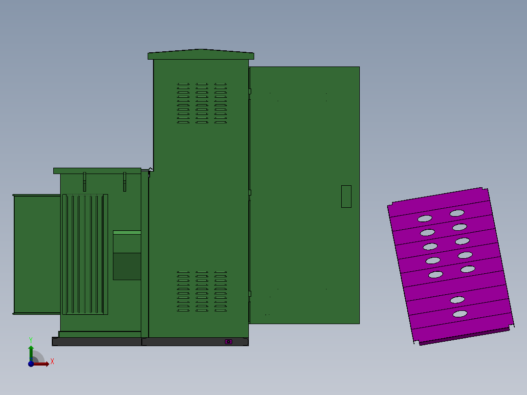 电控柜、美变前视图