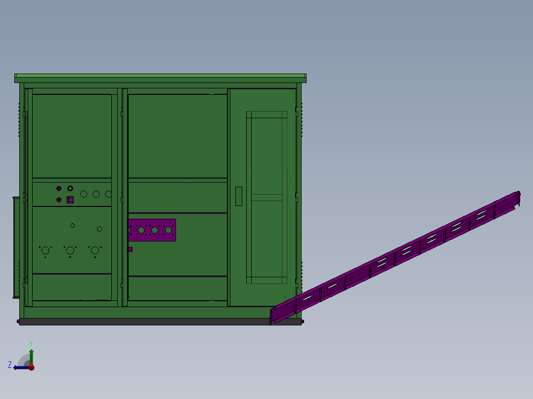 电控柜、美变右视图