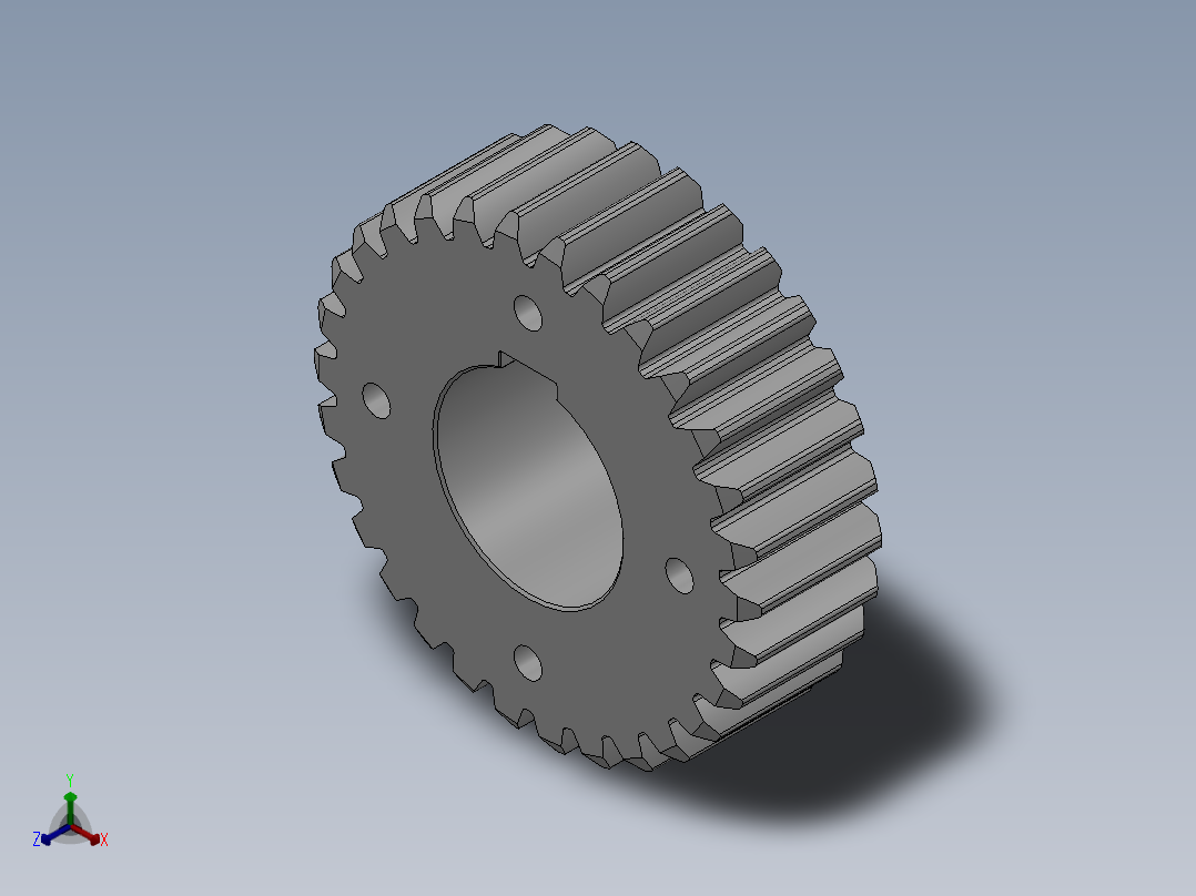 高频淬火直齿轮[SGGNCB3-30-A-40N]正等轴测图
