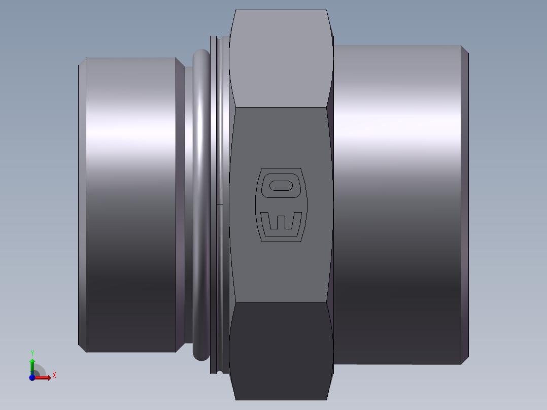 公制螺纹O圈密封、1DH-52-48前视图