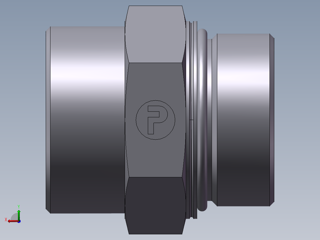 公制螺纹O圈密封、1DH-52-48后视图