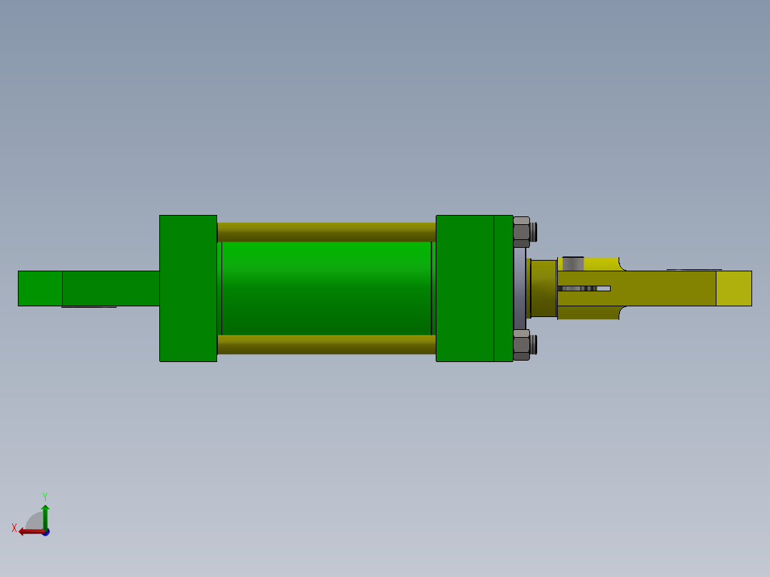 连接杆液压缸（DANIELI）（完成面积包tr）125x70x200毫米后视图