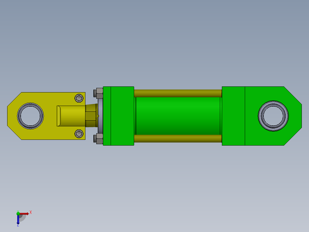 连接杆液压缸（DANIELI）（完成面积包tr）125x70x200毫米俯视图