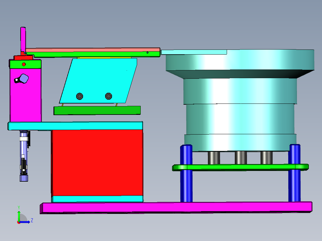 小型方形螺母振动盘左视图