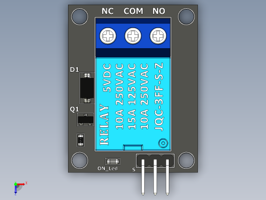 继电器模块 - 5v，通用俯视缩略图