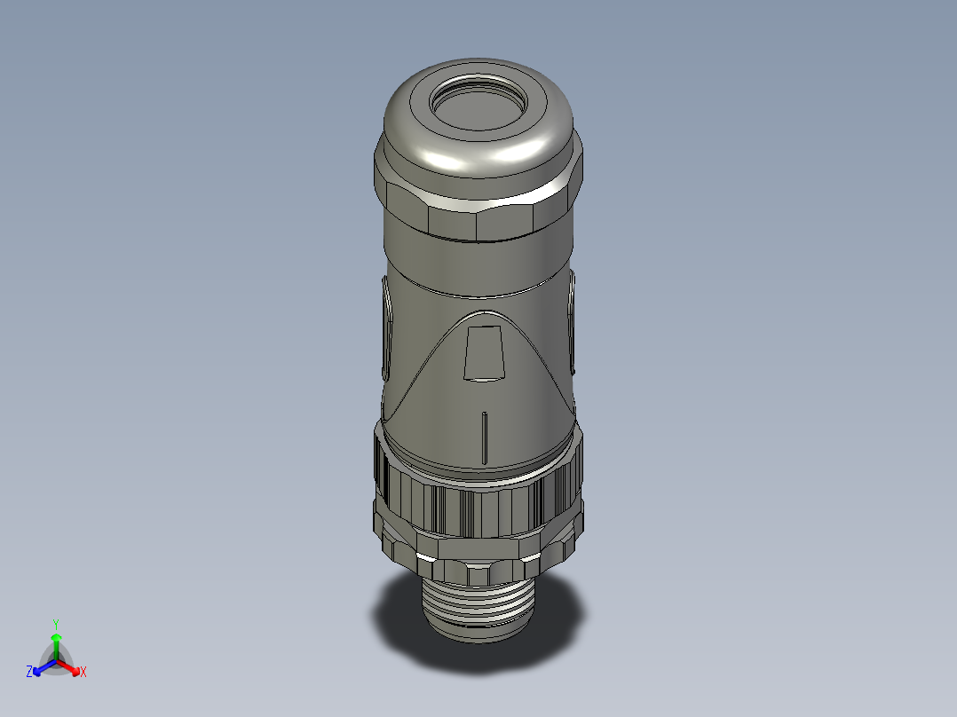 03-02-00-M12-D公端直现场可接线接头金属外壳主视图