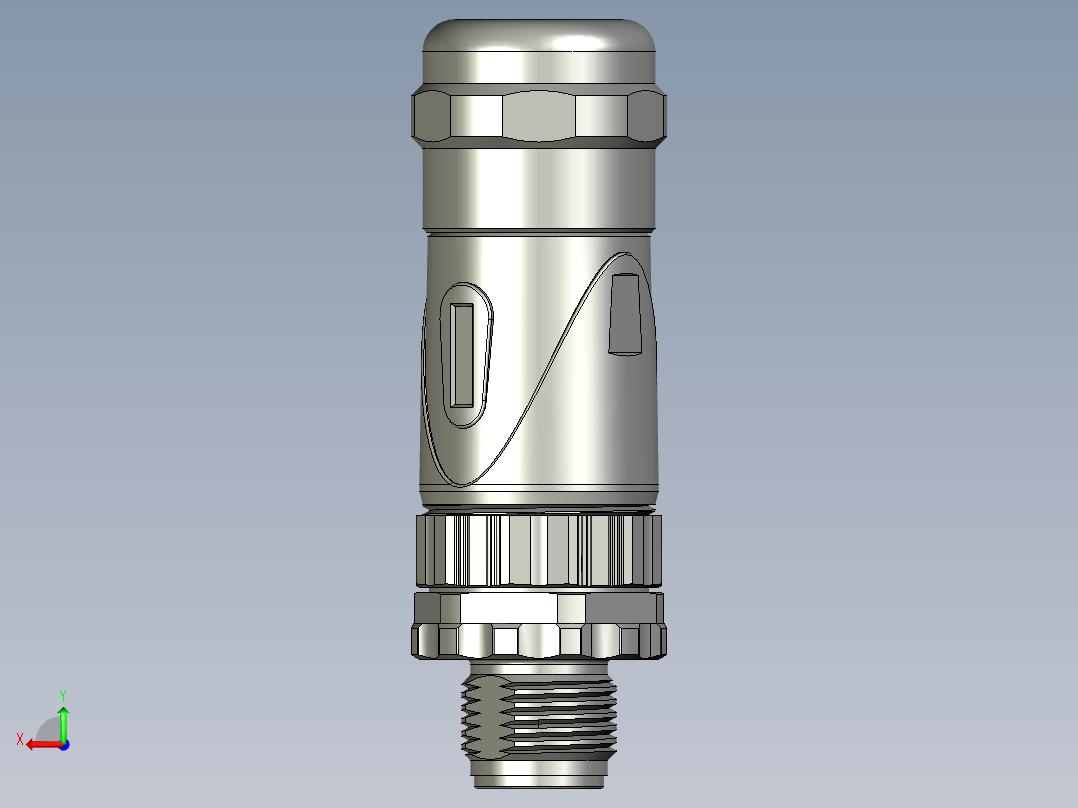 03-02-00-M12-D公端直现场可接线接头金属外壳后视图