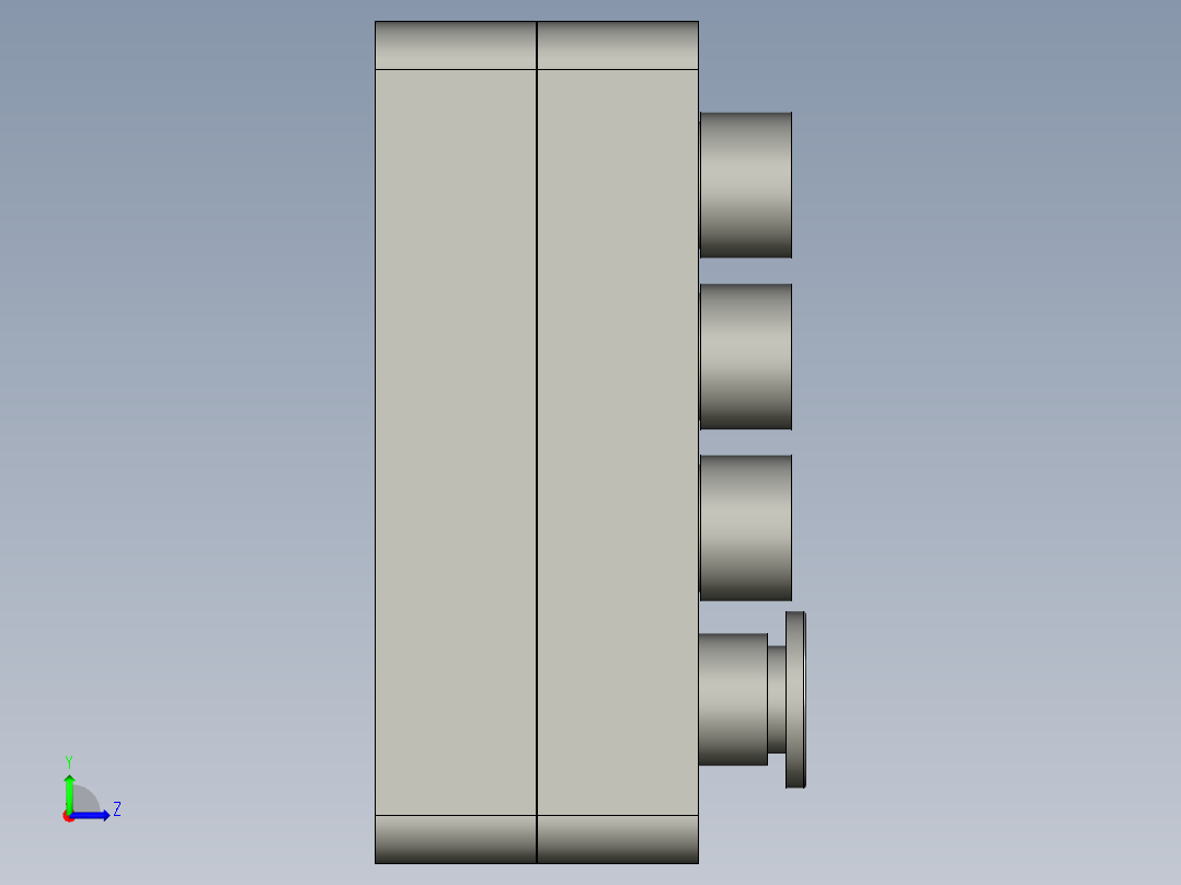 四位按钮盒装配左视图