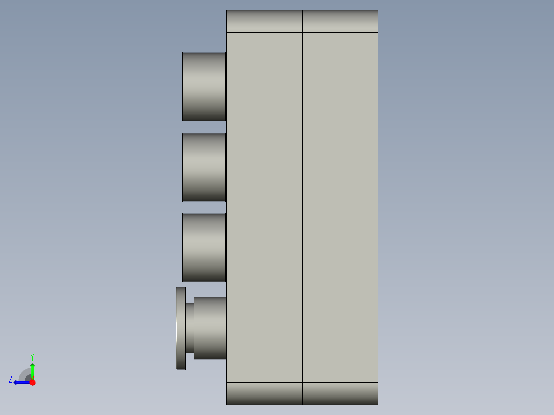 四位按钮盒装配右视图