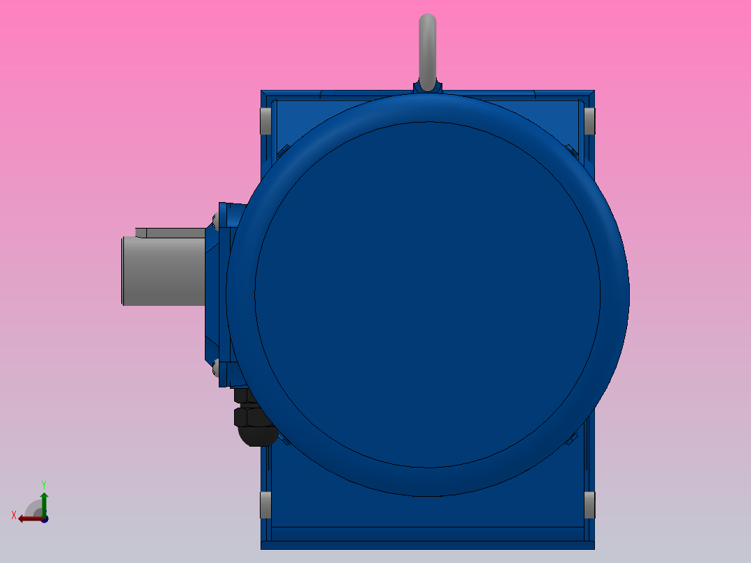 K37底脚轴伸式安装螺旋锥齿轮减速机K37-Y0.37-4P-12.14-M1-0°-A后视图
