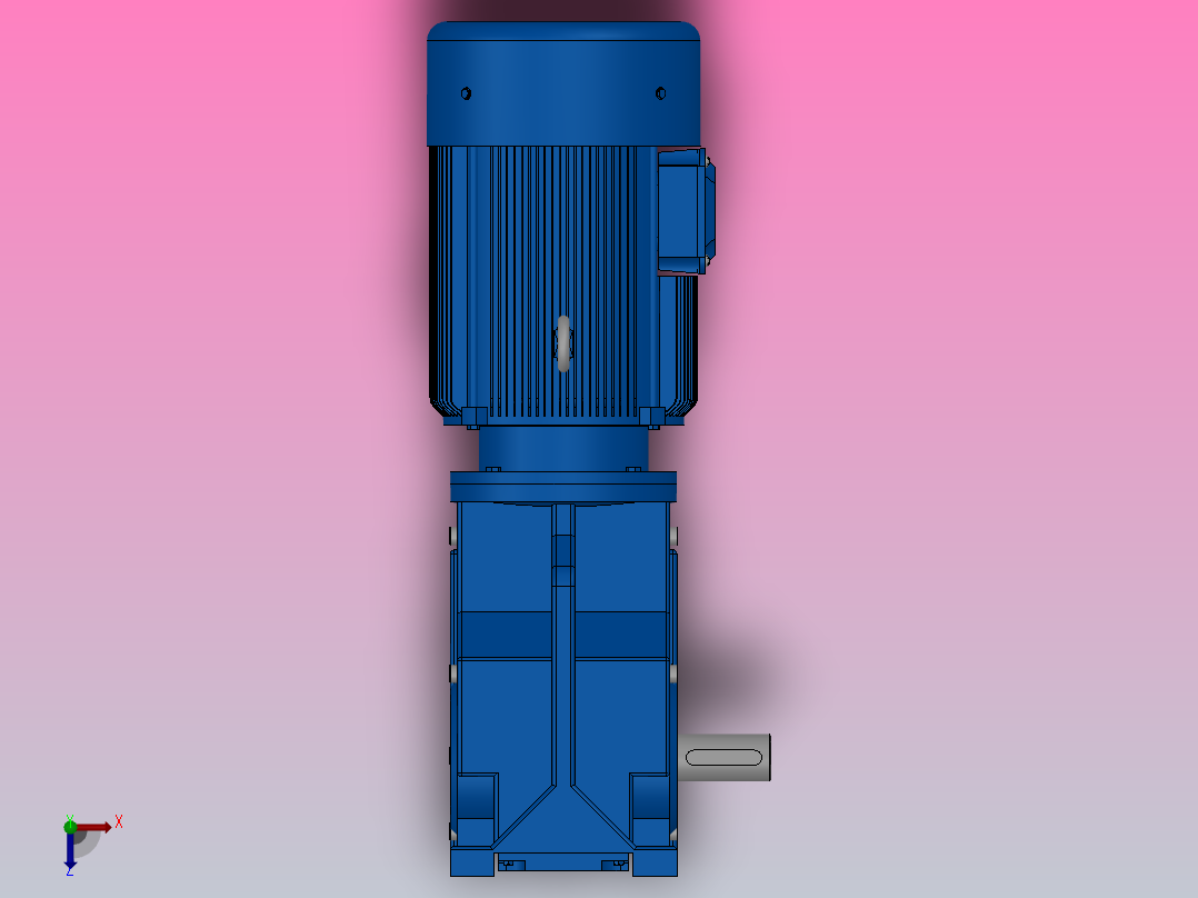 K37底脚轴伸式安装螺旋锥齿轮减速机K37-Y0.37-4P-12.14-M1-0°-A俯视图