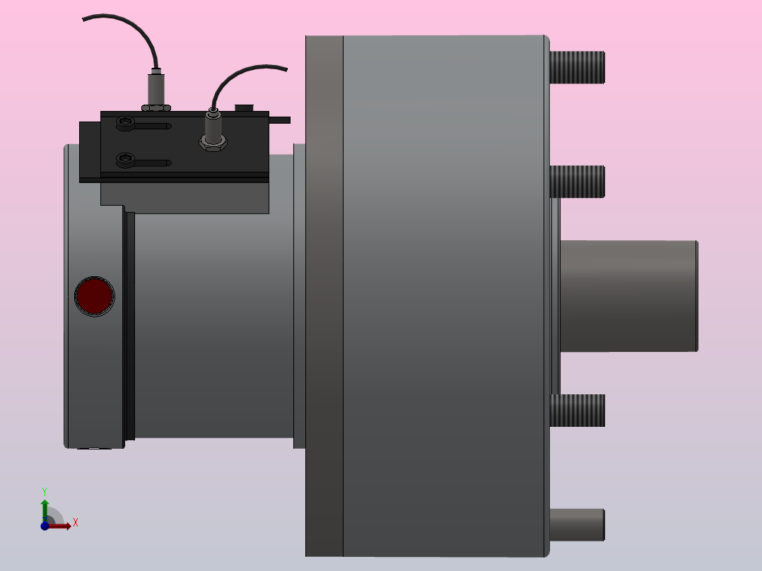 RE 精短组合型中实回转油缸（二）[RE-200K]前视图
