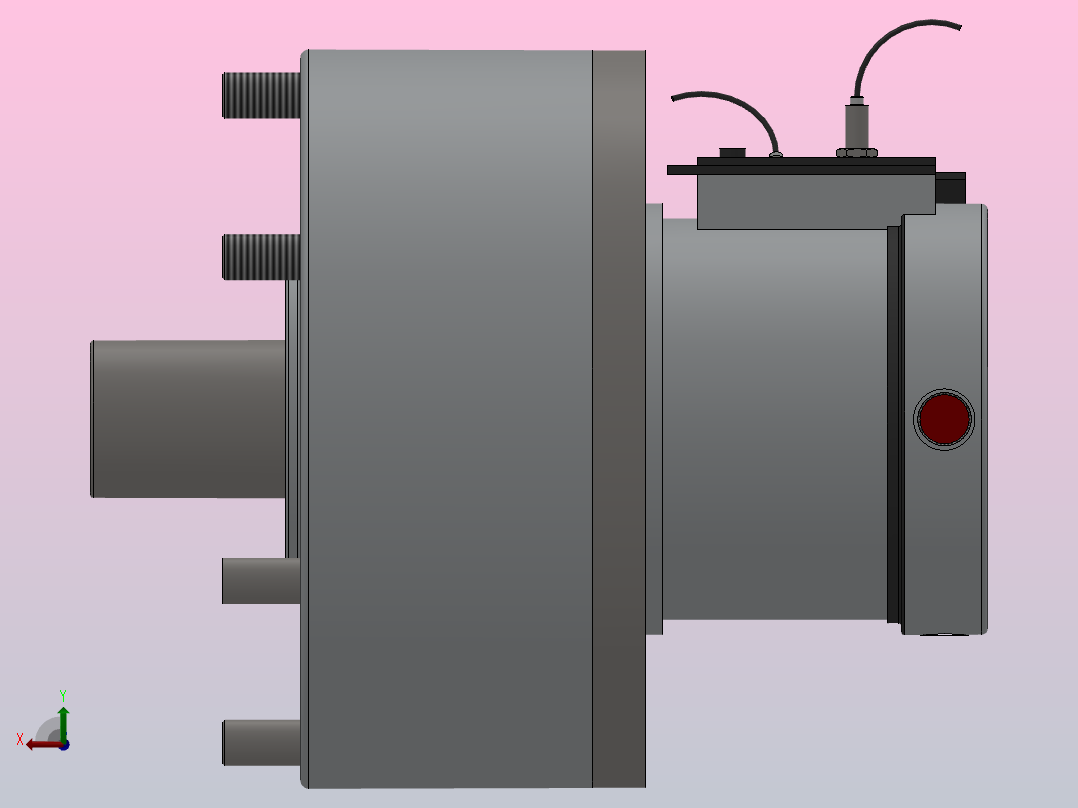RE 精短组合型中实回转油缸（二）[RE-200K]后视图