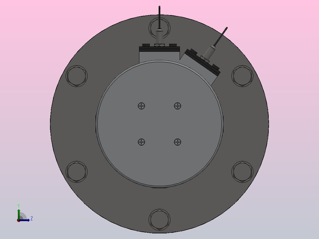 RE 精短组合型中实回转油缸（二）[RE-200K]左视图