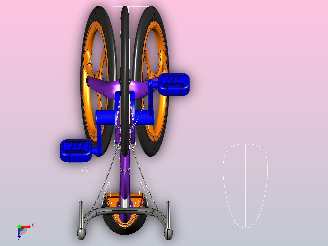 概念自行车模型2俯视图