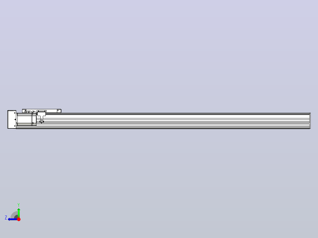 滚珠丝杠直线轴带导轨全封闭TPA-HCR-202D-2510C-L1500-MR-C-P75-N3右视图