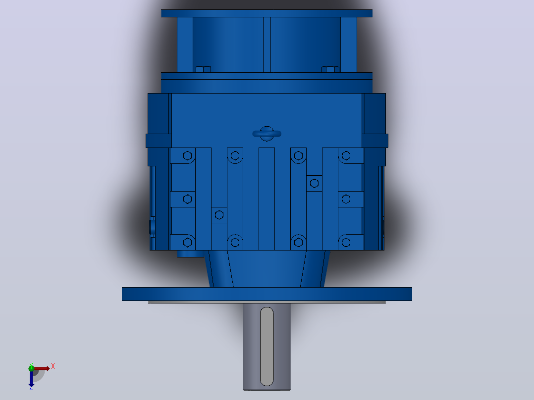 RF137ZP斜齿轮减速机RF137-7.59-M1-P200-Φ550俯视图