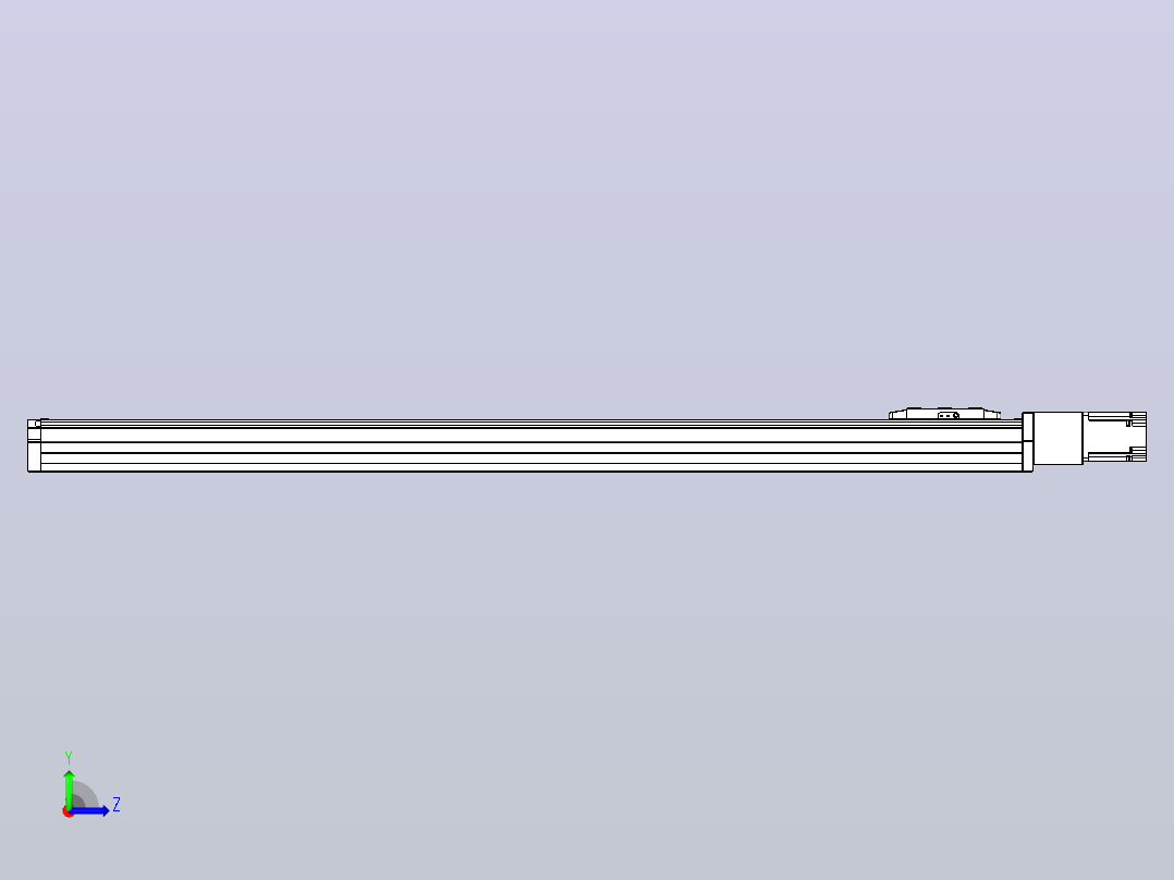 滚珠丝杠直线轴内置导轨TPA-GCR-80-1610C-L1000-M-M20-N3左视图