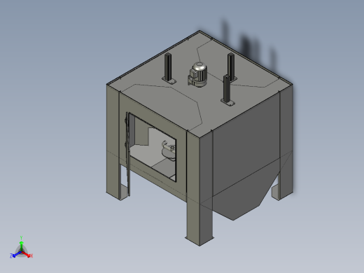 小圆盘喷砂机设备3D模型