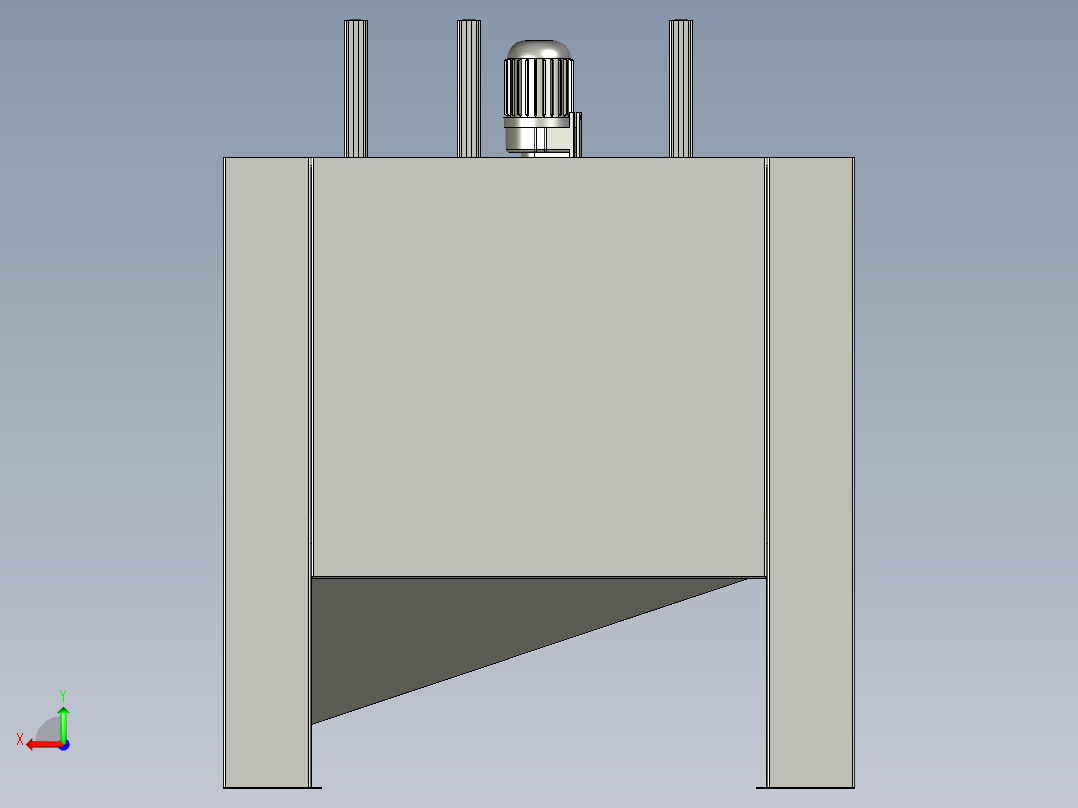 小圆盘喷砂机设备3D模型后视图