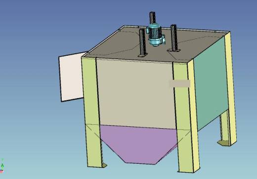 小圆盘喷砂机设备3D模型缩略图
