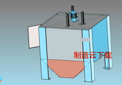 小圆盘喷砂机设备3D模型缩略图