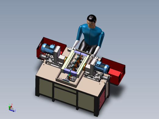 多轴钻孔机3D图纸H677 F754主视缩略图