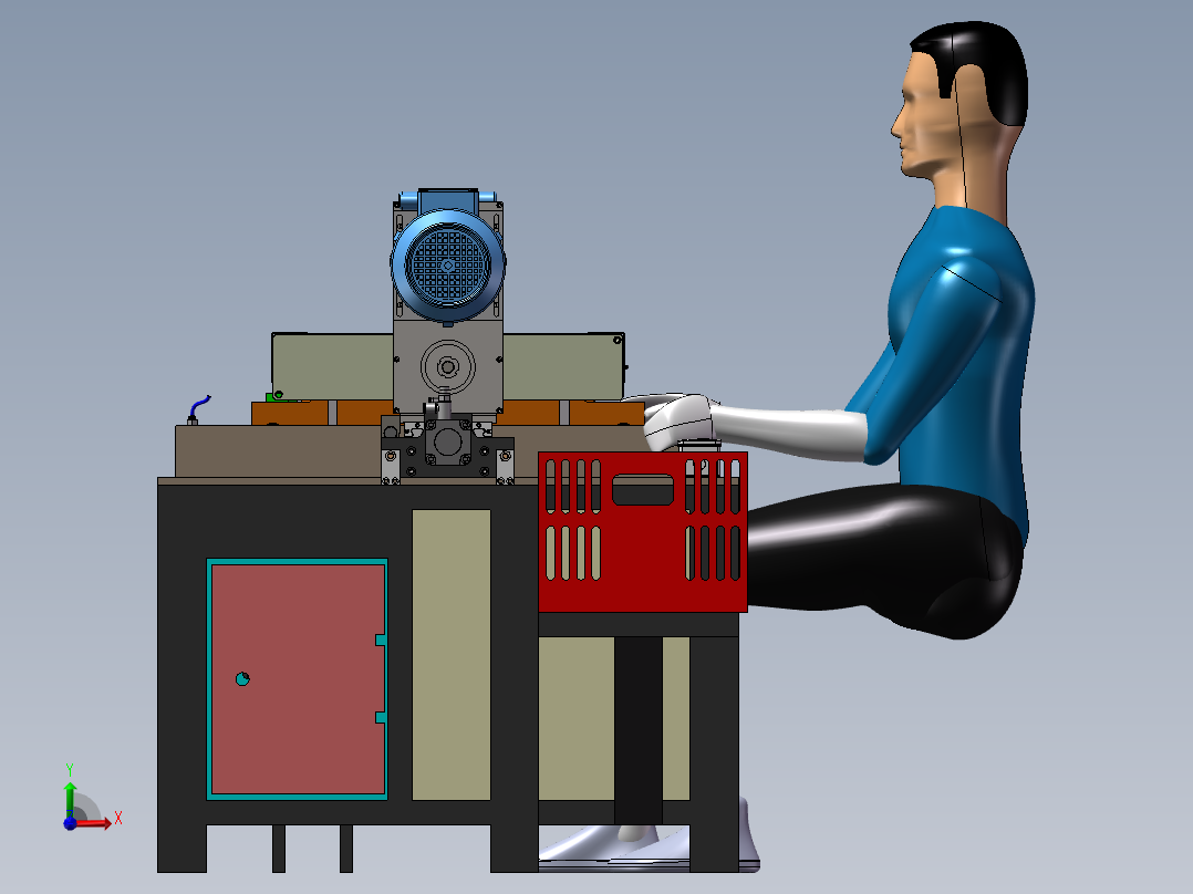 多轴钻孔机3D图纸H677 F754前视图