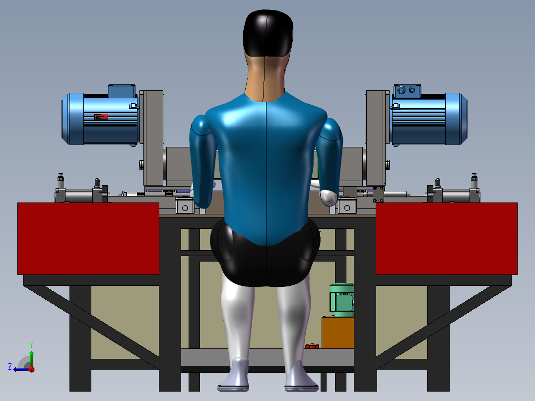 多轴钻孔机3D图纸H677 F754右视图