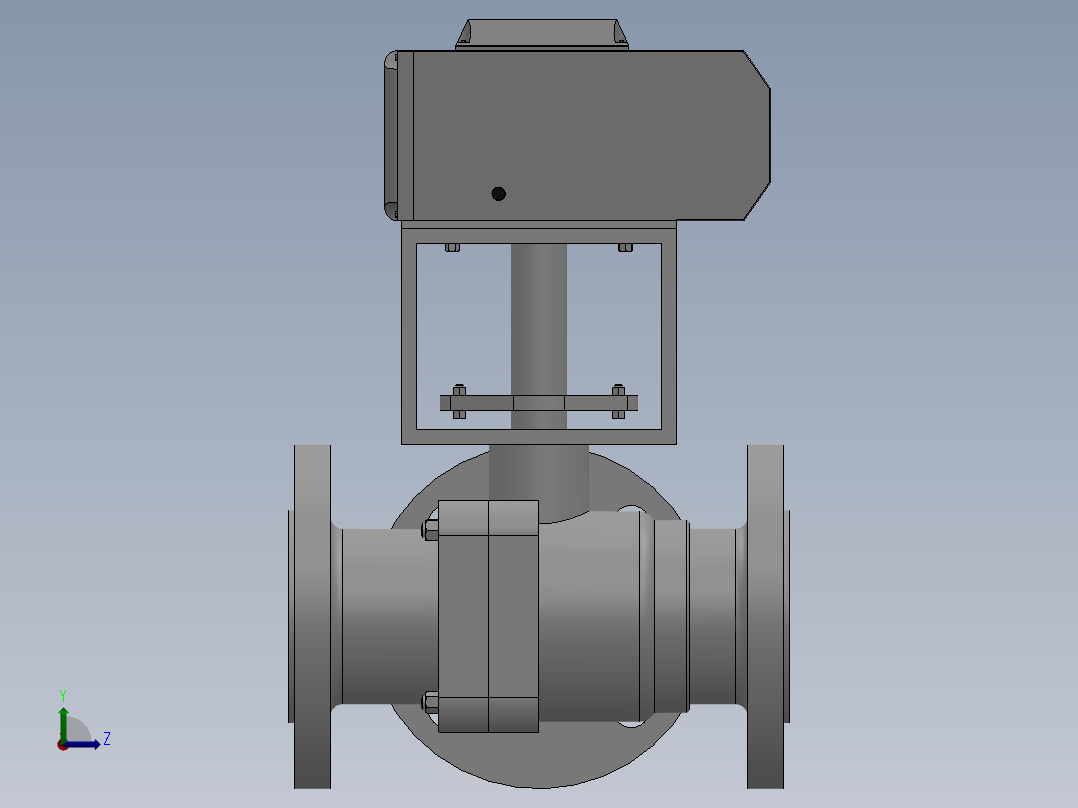 法兰电动三通球阀-316L DN25-DN200后视图