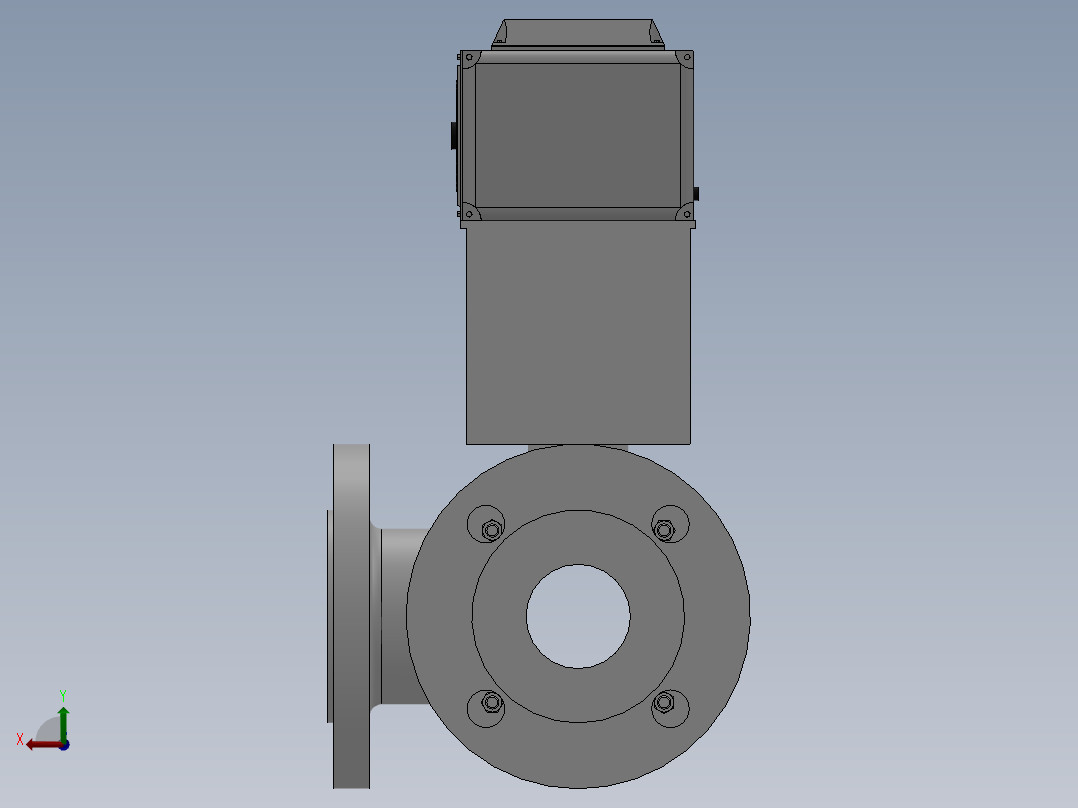 法兰电动三通球阀-316L DN25-DN200右视图