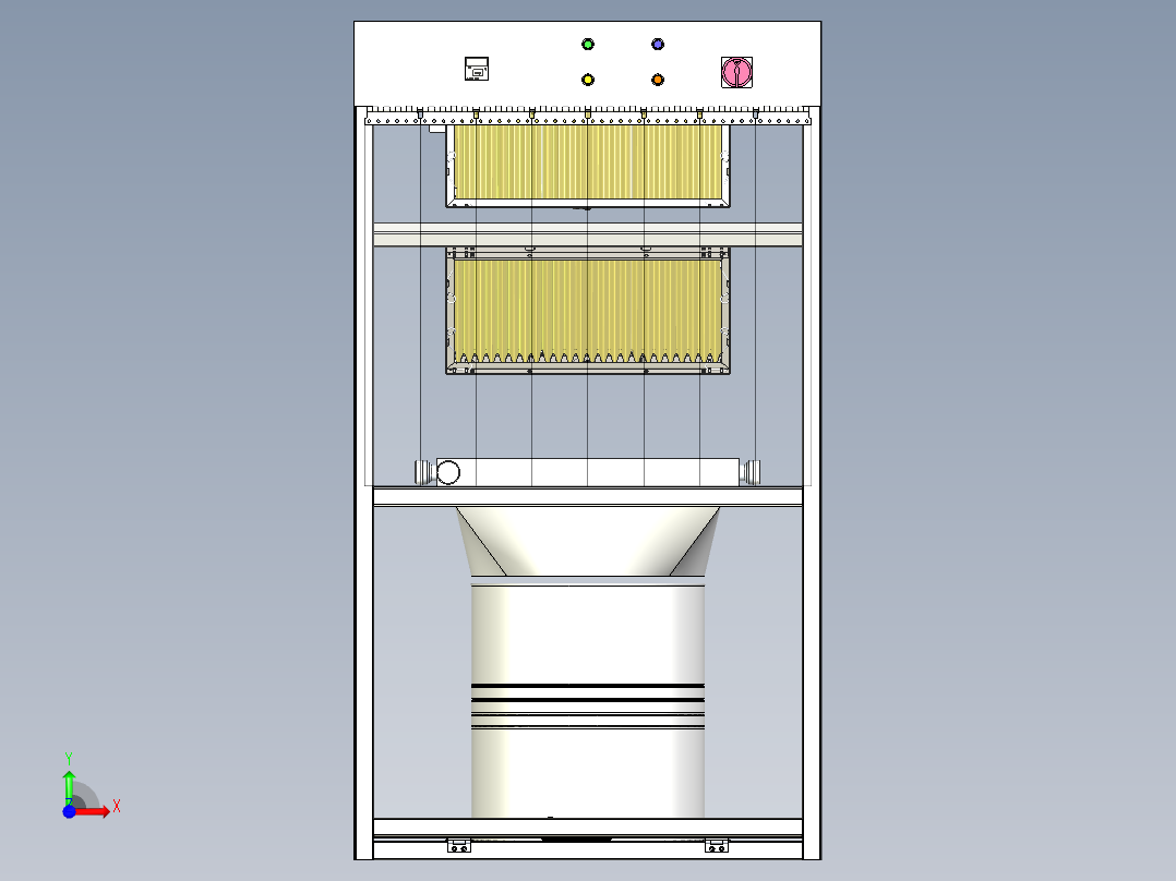 空气预过滤器拆解除芯装置前视图