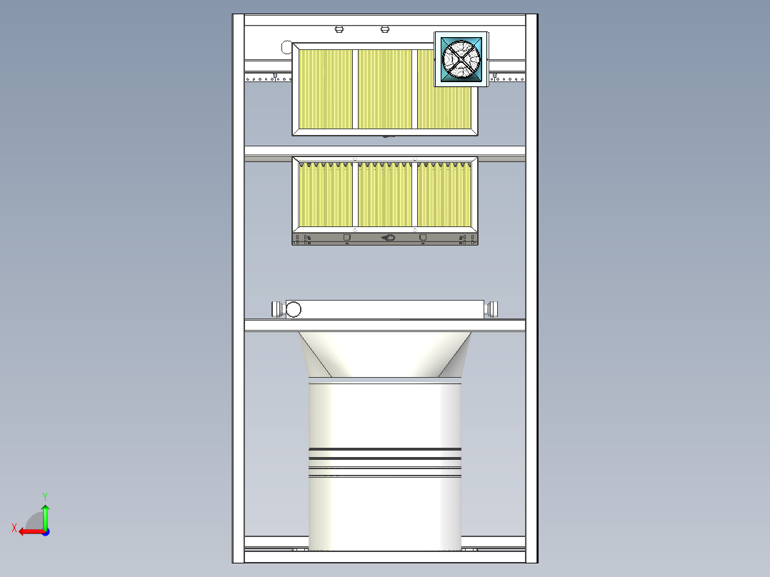 空气预过滤器拆解除芯装置后视图