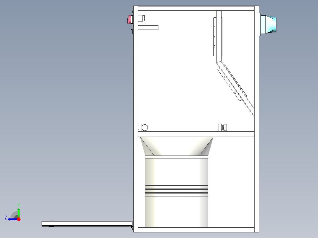 空气预过滤器拆解除芯装置右视图