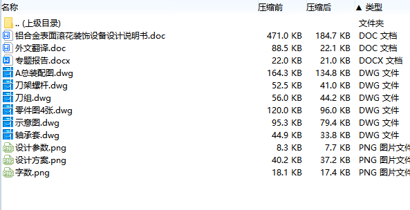 铝合金表面滚花装饰设备设计含9张CAD图