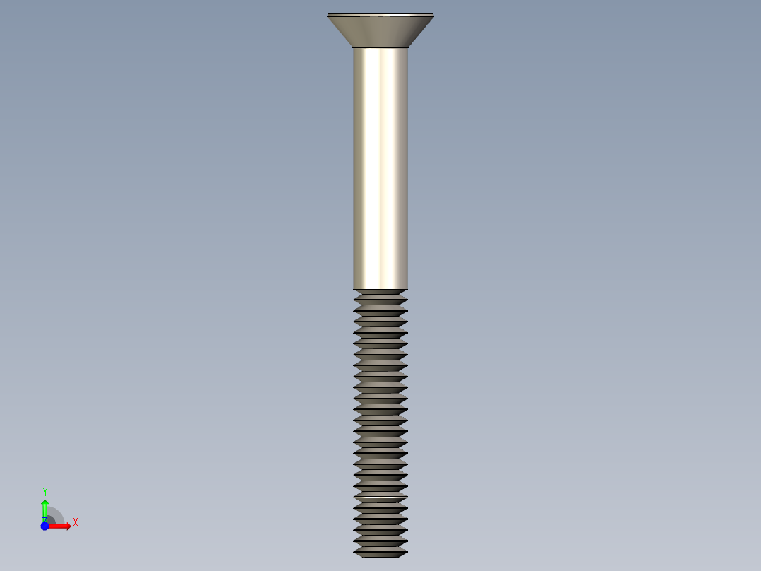 紧固件-STEP 0.2500 Allen Flathead前视图
