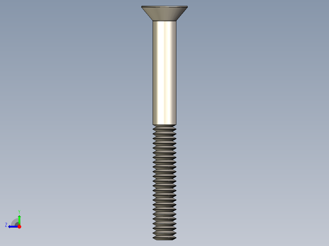 紧固件-STEP 0.2500 Allen Flathead右视图