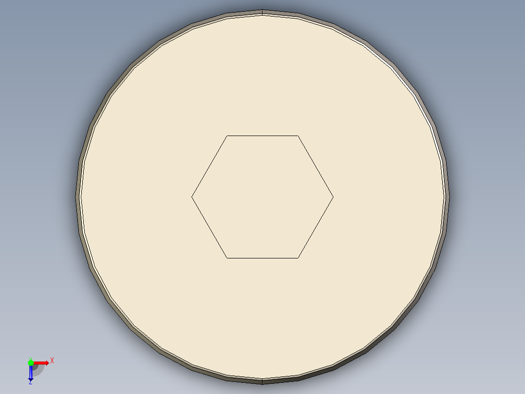 紧固件-STEP 0.2500 Allen Flathead俯视图