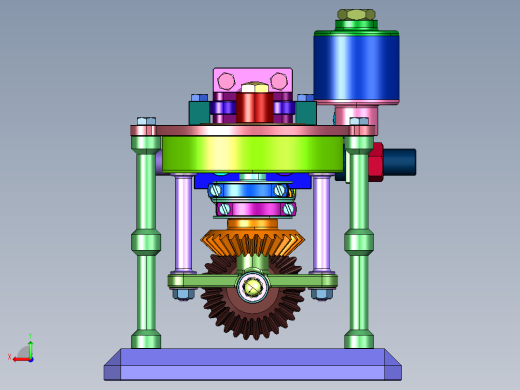 单缸卧式蒸汽机模型后视缩略图