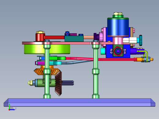 单缸卧式蒸汽机模型左视缩略图