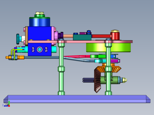 单缸卧式蒸汽机模型右视缩略图