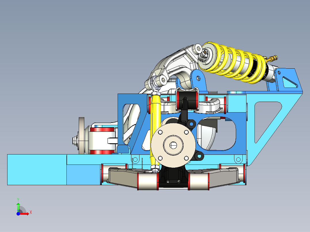 小型跑车悬臂悬架前视图