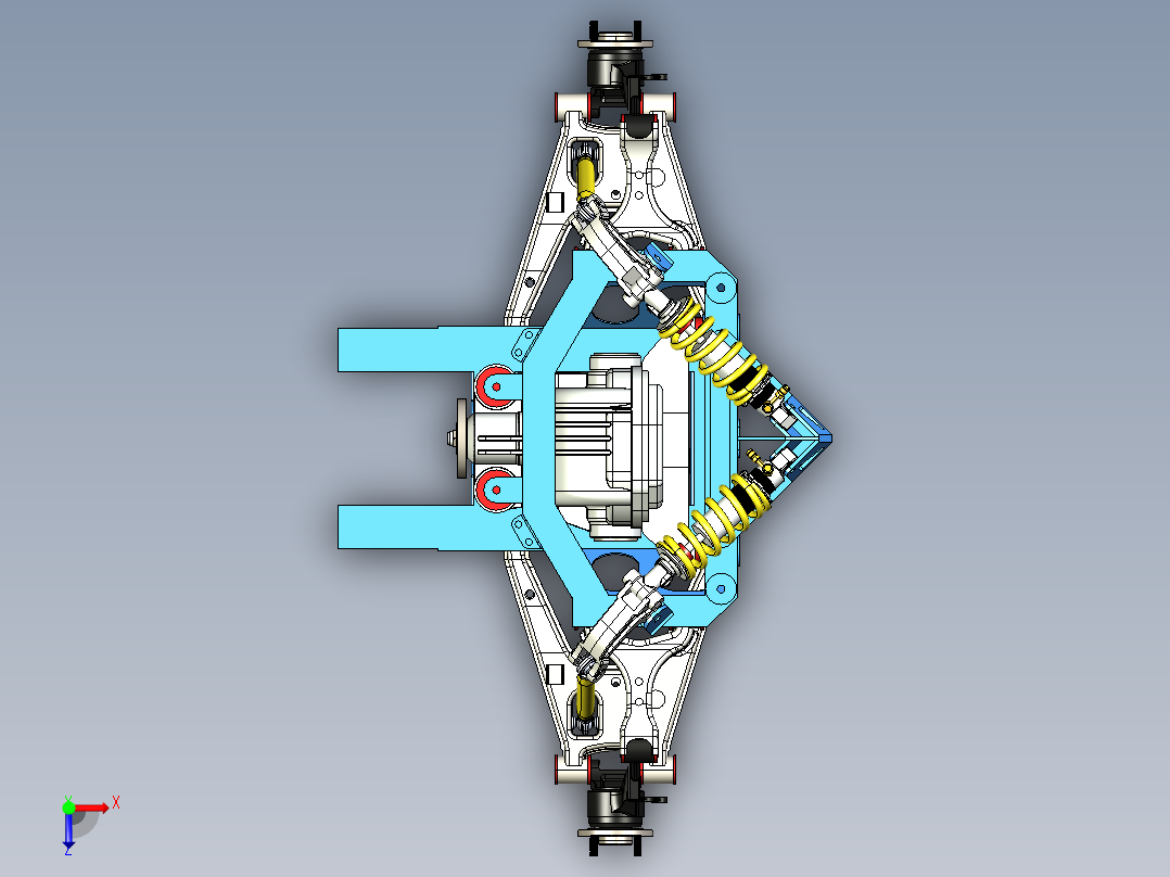 小型跑车悬臂悬架俯视图